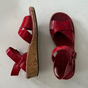 Kork-ease red patent leather sandals 36